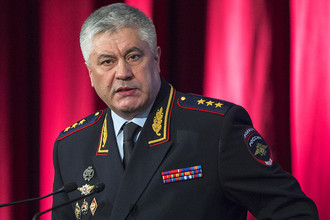 Министр внутренних дел РФ Виктор Колокольцев выступает на расширенном заседании коллегии МВД России