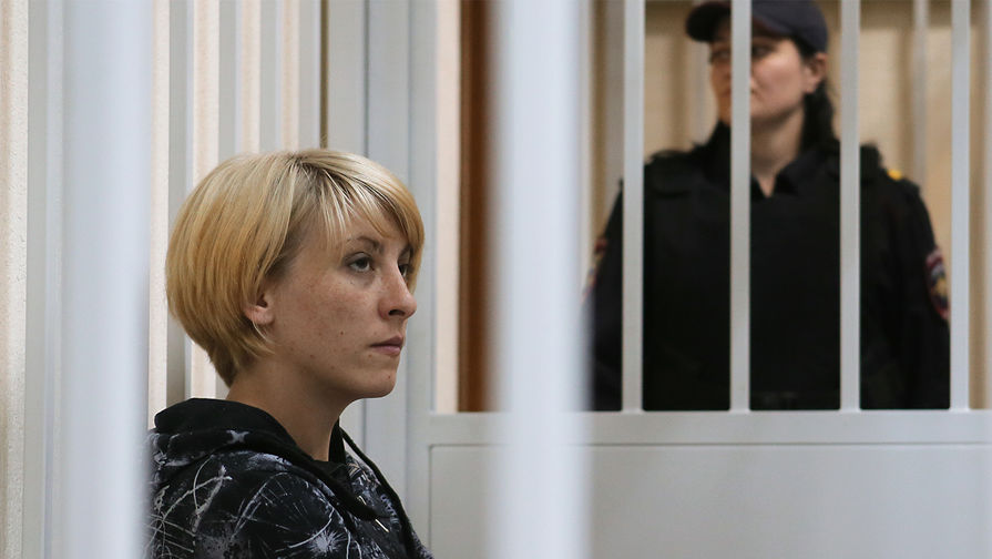 Ольга Алисова во время рассмотрения ходатайства следствия об аресте в Железнодорожном суде Подмосковья, 6 июля 2017 года