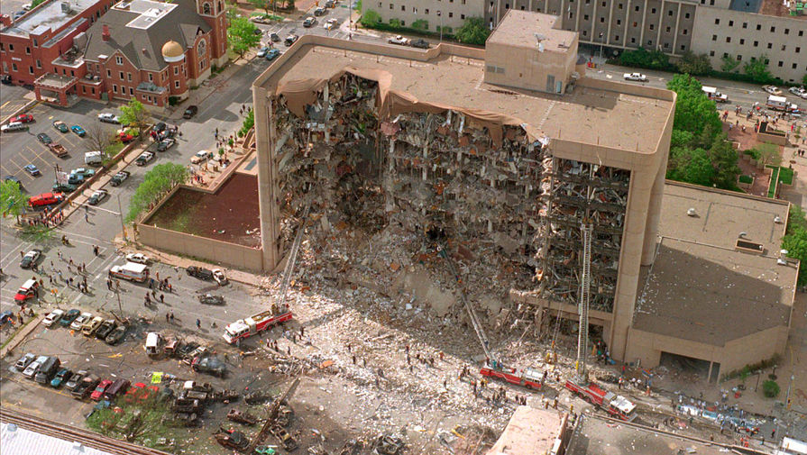 Административное здание им. Альфреда Марра после теракта, 19 апреля 1995 года