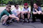 Группа «Кирпичи» во время интервью, 1999 год