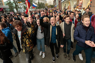 Акции протеста на Тверской улице 7 октября 2017