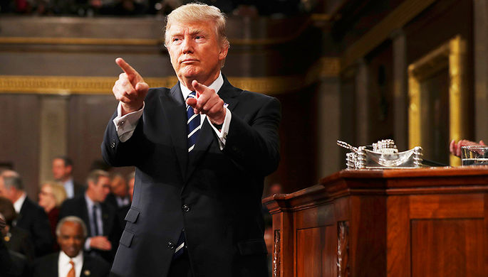 Дональд Трамп во время обращения к конгрессу