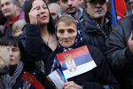 Люди на улице Белграда в день встречи президента Сербии Александра Вучича и президента России Владимира Путина, 17 января 2019 года