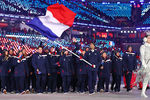 Спортсмены сборной Франции на церемонии открытия XXIII зимних Олимпийских игр в Пхенчхане, 9 февраля 2018 года