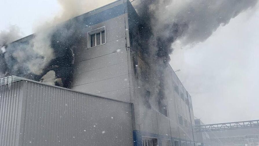 В Ленинградской области начался пожар на заводе бытовой химии