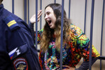 Художница Александра Скочиленко во время судебного заседания в Санкт-Петербурге, 8 ноября 2023 года
