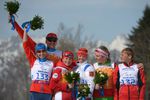 Ведущий Алексей Иванов и Михалина Лысова, серебряные призеры в лыжных гонках на Паралимпиаде