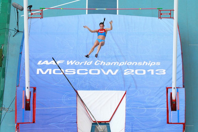 Елена Исинбаева на чемпионате мира в Москве