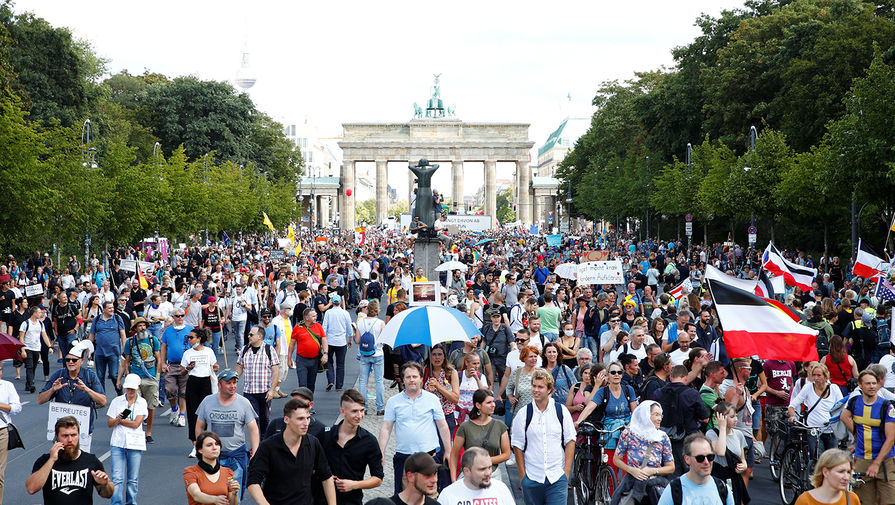 Акция протеста в Берлине, 29 августа 2020 года