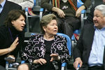 Татьяна Юмашева, Наина Ельцина и Борис Ельцин во время финала Кубка Дэвиса между сборными России и Аргентины, 2006 год