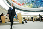 Министр иностранных дел РФ Сергей Лавров на сегменте высокого уровня 43-й сессии Совета ООН по правам человека (СПЧ) во Дворце наций, 2020 год