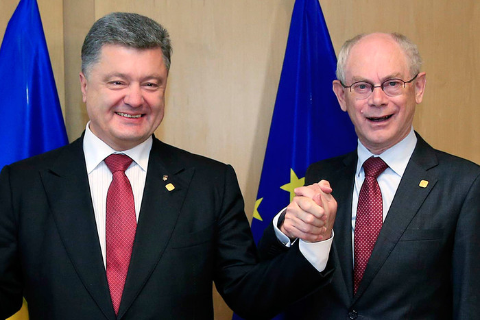 Президент Украины Петр Порошенко и глава Европейского совета Херман ван Ромпей