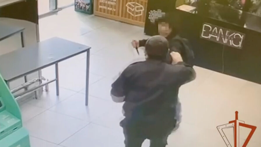 Пытавшийся украсть алкоголь из московского магазина вор ударил охранника ножом и попал на видео