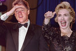 Билл и Хиллари Клинтон на торжественном ужине в Вашингтоне, 1993 год