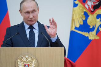 Владимир Путин во время встречи с российскими спортсменами – участниками XXIII Олимпийских зимних игр 2018, 31 января 2018 года