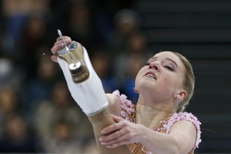 Россиянка Мария Сотскова на чемпионате мира по фигурному катанию в Хельсинки