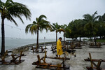 Берег Сарасоты перед приближением урагана «Иен» к Флориде, 28 сентября 2022 года
