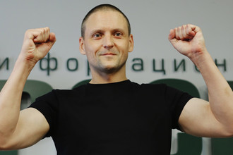 Лидер «Левого фронта» Сергей Удальцов во время пресс-конференции в Москве, 10 августа 2017 года