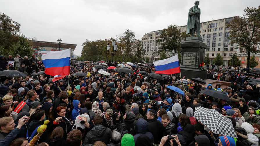 Акции протеста на&nbsp;Пушкинской площади 7 октября 2017