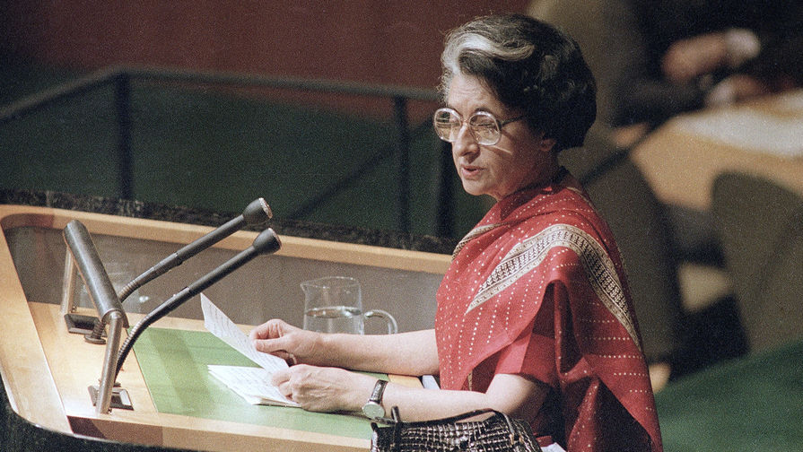 Премьер-министр Индии Индира Ганди на&nbsp;заседании ООН в&nbsp;Нью-Йорке, 1983&nbsp;год
