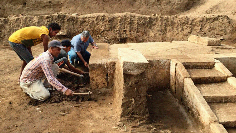 Место раскопок в эль-Матарии под Каиром, фотография предоставлена египетским министерством по делам памятников древности