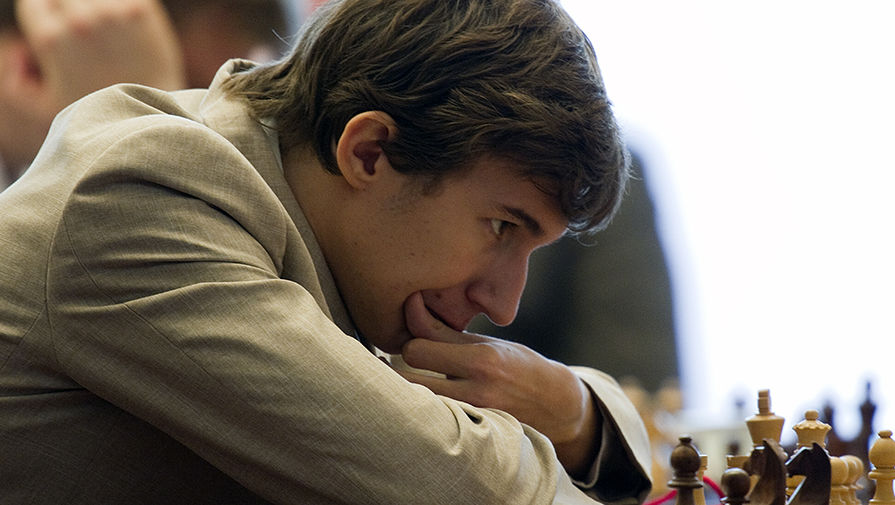 Сергей Карякин во время традиционного кругового гроссмейстерского турнира, 2010 год