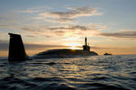 Атомная подводная лодка (АПЛ) «Юрий Долгорукий» во время ходовых испытаний летом 2009 года
