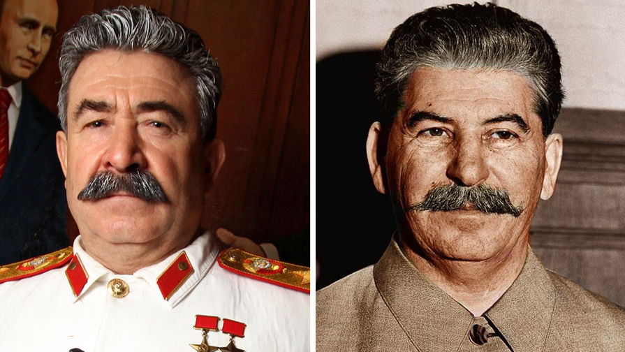 Иосиф Сталин (справа) и его двойник (коллаж)