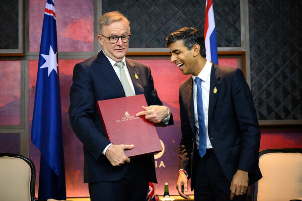 Премьер-министр Австралии Энтони Альбанезе и премьер-министр Великобритании Риши Сунака на&nbsp;двусторонней встрече в&nbsp;рамках саммита G20 в&nbsp;Индонезии, 16&nbsp;ноября 2022&nbsp;года