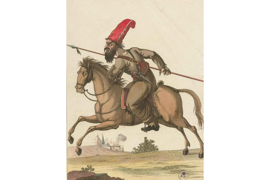 Французская карикатура &laquo;Сибирский казак&raquo;, 1814&nbsp;год
