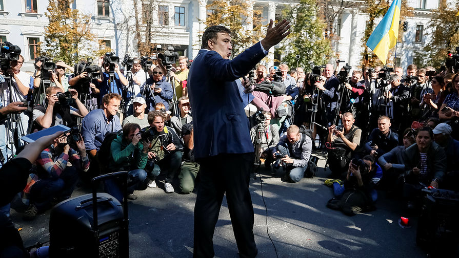 Бывший президент Грузии, экс-губернатор Одесской области Михаил Саакашвили во время выступления в&nbsp;Киеве
