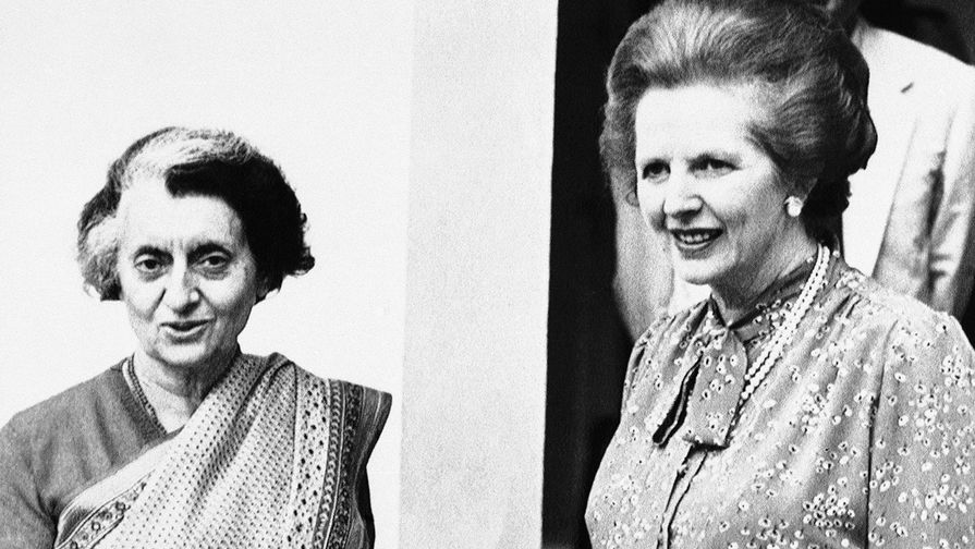 Премьер-министр Индии Индира Ганди и премьер-министр Великобритании Маргарет Тетчер в&nbsp;Нью-Дели, 1983&nbsp;год