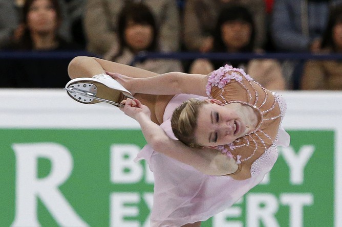Россиянка Мария Сотскова на чемпионате мира по фигурному катанию в Хельсинки