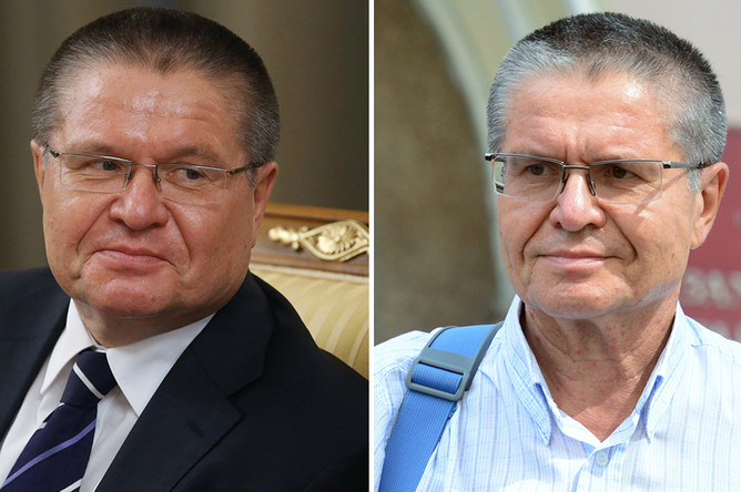 Алексей Улюкаев перед началом заседания кабинета министров РФ в Доме правительства РФ, 5 марта 2015 года, и у Замоскворецкого суда Москвы, 8 августа 2017 года