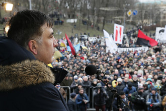 Михаил Саакашвили на митинге в Киеве, 4 февраля 2018