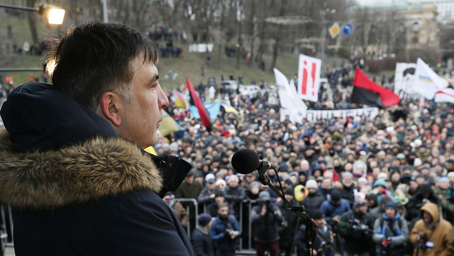 Михаил Саакашвили на митинге в Киеве, 4 февраля 2018