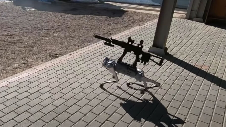 Выходец из России прикрепил к роботу-собаке пистолет-пулемет