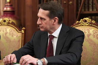 Руководитель Службы внешней разведки РФ Сергей Нарышкин на совещании в Кремле в связи с убийством российского посла в Турции Андрея Карлова