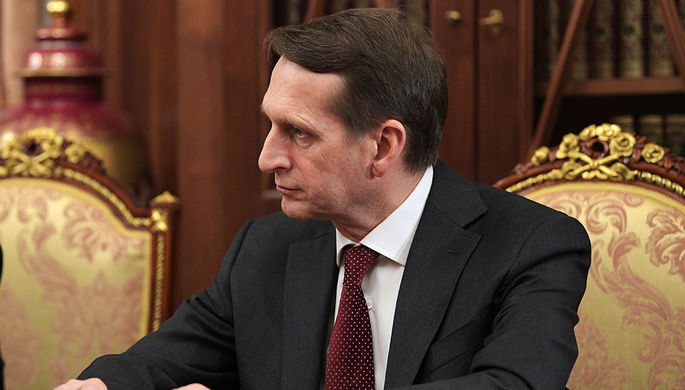 Руководитель Службы внешней разведки РФ Сергей Нарышкин на совещании в Кремле в связи с убийством...