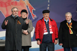 Сергей Неверов, Владимир Жириновский, Геннадий Зюганов и Сергей Миронов