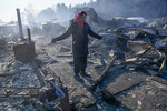 Жительница деревни Юлдус после пожара в Курганской области
