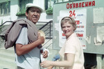 Нина Гребешкова и Юрий Никулин на съемках фильма «Бриллиантовая рука», 1969 год