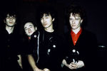 Участники группы «Кино» Юрий Каспарян, Игорь Тихомиров, Виктор Цой и Георгий Гурьянов, 1986 год