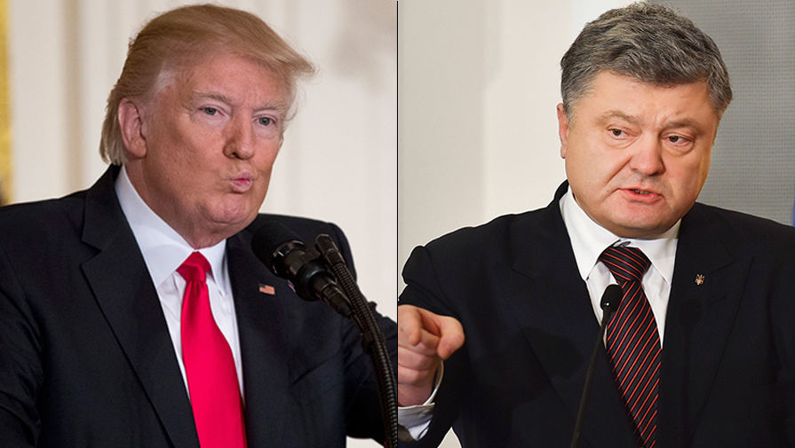 Президент США Дональд Трамп и президент Украины Петр Порошенко 