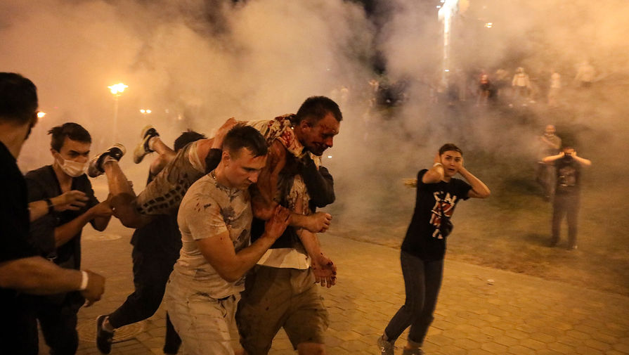 Во время протестов в&nbsp;Минске, 10 августа 2020 года