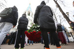 Церемония прощания с рэпером Пашей Техником в храме Петра и Павла в Лефортово в Москве, 11 апреля 2025 года