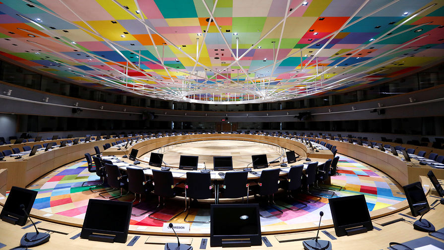 Зал заседаний в здании Евросовета в Брюсселе, 2016 год