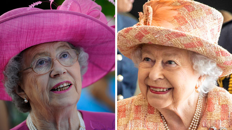 Королева Великобритании Елизавета II (справа) и её официальный двойник (коллаж)