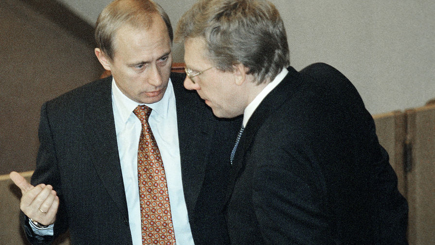 Премьер-министр России Владимир Путин и первый заместитель министра финансов России Алексей Кудрин, 1999 год