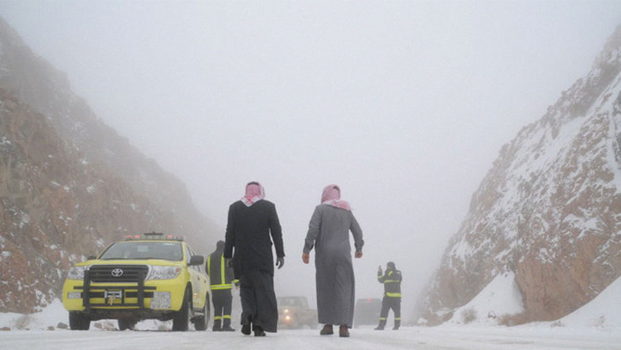 В Саудовской Аравии прошла снежная метель